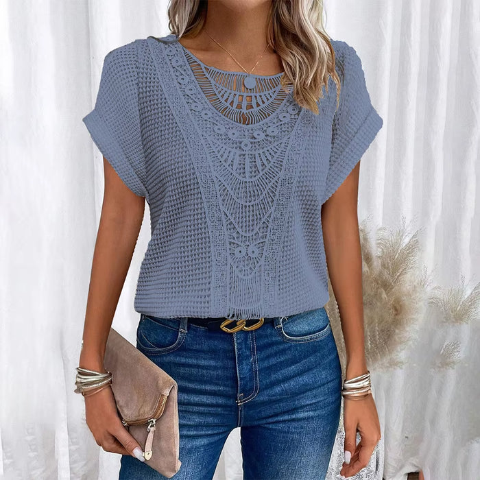 Basic Blouse Tops for Women Clothing 2024 Summer Slim Fit Short Sleeve T-Shirt Tee Fashion Female Casual Y2K Crop Korean Pullove