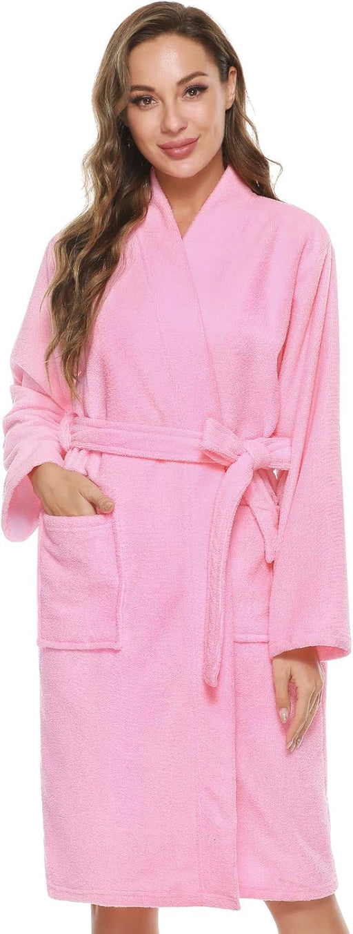 Kimono Bathrobe for Women Terry Cloth Robes Knee Length Towel Bathrobe