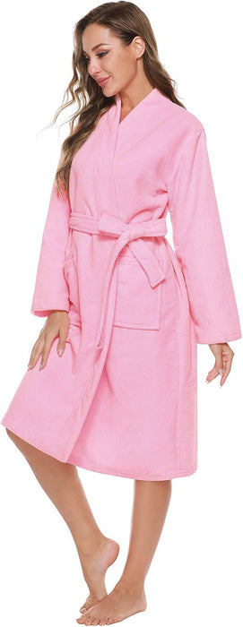 Kimono Bathrobe for Women Terry Cloth Robes Knee Length Towel Bathrobe