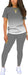 Women'S 2 Piece Casual Short Sleeve Bodycon Sweatpant Set T-Shirt Tracksuits Outfit, C-Gradient Gray, Medium