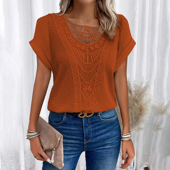 Basic Blouse Tops for Women Clothing 2024 Summer Slim Fit Short Sleeve T-Shirt Tee Fashion Female Casual Y2K Crop Korean Pullove